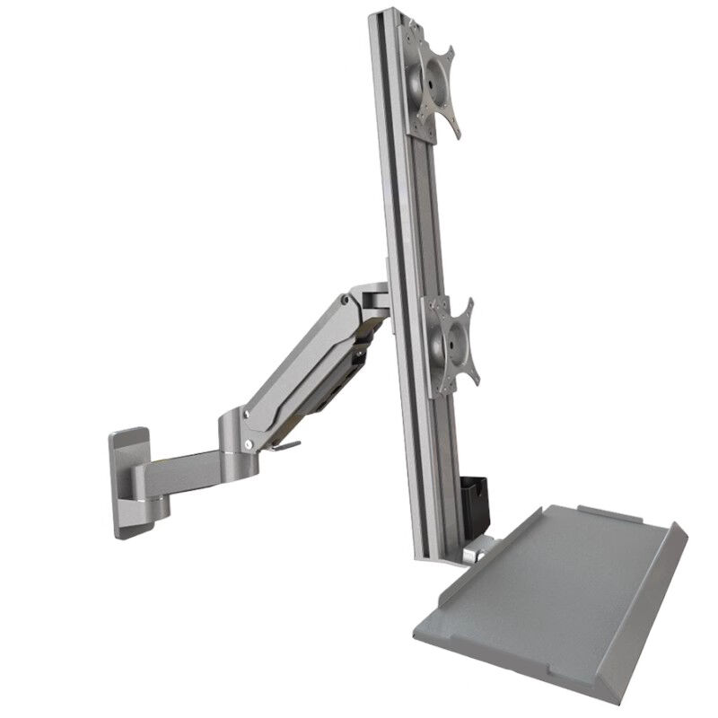 HAGOR M Table Mount KB – Braccio Doppio Per Monitor Da 33 A 68 Cm, Inclinabile E Girevole, VESA 100x100, Portata 2x10kg - 2